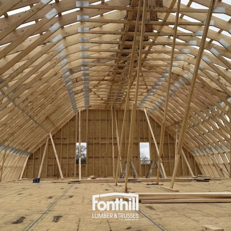 Custom Engineered Gambrel Roof Trusses 